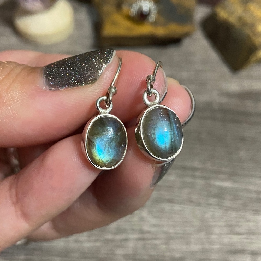 Sterling Silver Labradorite Dangle Earrings